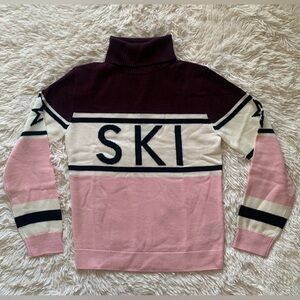 Perfect Moment Schild ski sweater in petal pink and burgundy